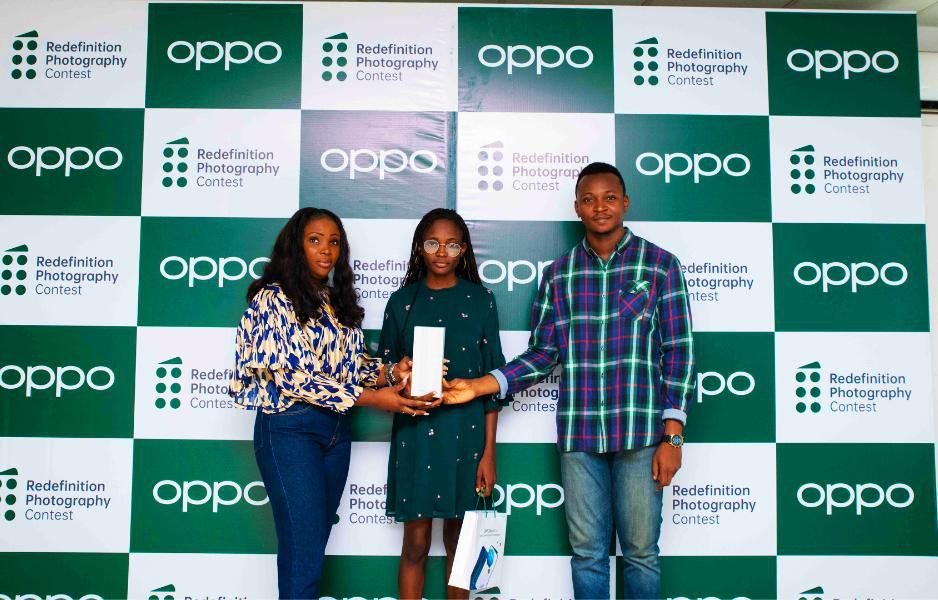 Marketing Manager, OPPO Nigeria, Nengi Akinola  OPPO Redefinition Contest Finalist, Iyesogie Ogieriakhi and PR Manager, OPPO Nigeria, Joseph Adeola