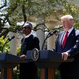 President Muhammadu Buhari and Donald Trump addressing a press conference at the White House on Monday, April 30, 2018