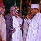 President Muhammadu Buhari and Governors elected on the platform of the All Progressives Congress meet in Abuja to discuss the crisis rocking the party over chairmanship tussle. [Twitter/@BashirAhmaad]