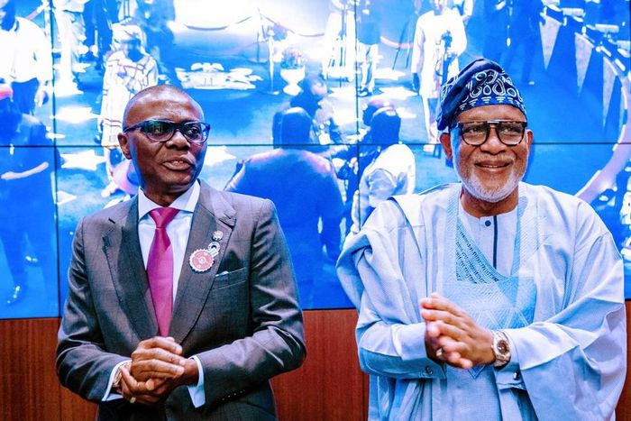 Lagos state governor, Babajide Sanwo-Olu and his Ondo state counterpart, Rotimi Akeredolu