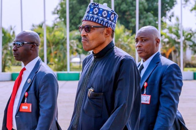 Buhari meets Ganduje, departs for Addis Ababa ahead of AU Summit. [Twitter/@BashirAhmaad]