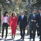 Spanish ministers welcome the Catalan government delegation prior to holding a meeting between both executives at the Moncloa Palace in Madrid