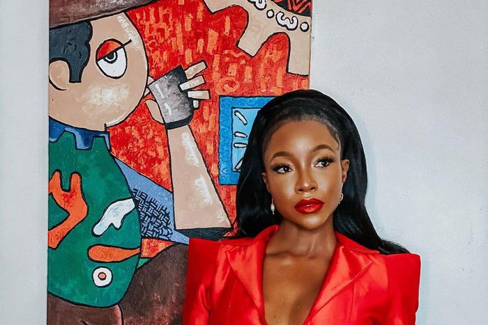 Ini Dima-Okojie at the Who's The Boss movie premiere [Instagram]