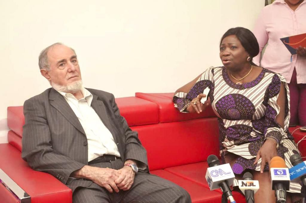 Chairman/CEO of Nigerians in Diaspora Commission (NIDCOM), Mrs Abike Dabiri-Erewa and Francesco Panziga, ILO Consultant. [Twitter/@nidcom_gov]