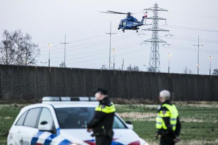The search involved Dutch detectives, the Dutch border police and the German police, backed by a police helicopter