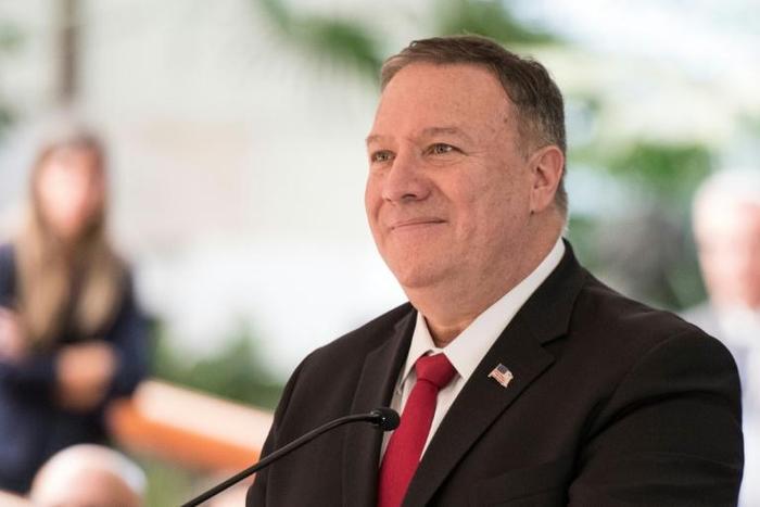 In Kiev, US Secretary of State Mike Pompeo, pictured, will meet President Volodymyr Zelensky, who is at the center of President Donald Trump's impeachment trial