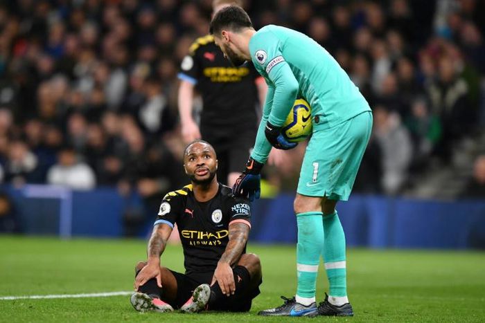 Manchester City's Raheem Sterling has suffered a hamstring injury