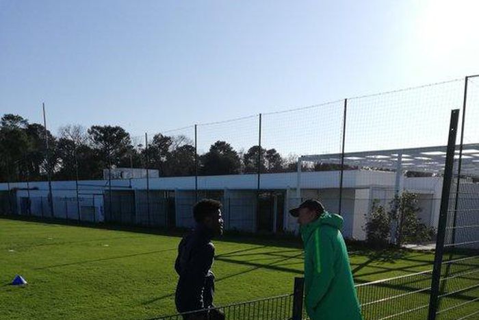 Josh Maja and Gernot Rohr (Twitter/SO_Girondins)