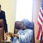 Stuart Symington, who has been appointed as the US special envoy on South Sudan, stands behind two Nigerian ministers in 2017 when he was ambassador to Abuja