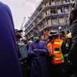 Governor Babajide Sanwo-Olu visits the scene of the fire incident at Balogun Market on Lagos Island. [Twitter/@jidesanwoolu]