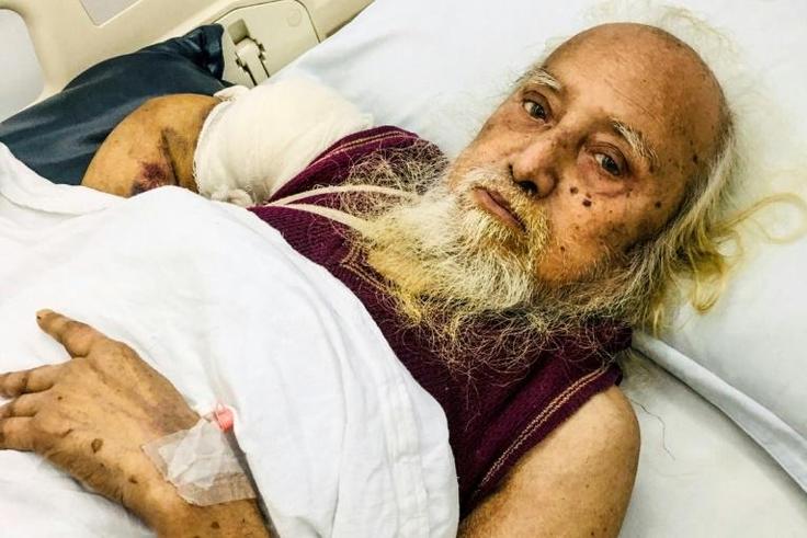 Former businessman Habibur Rahman in a hospital bed in Sylhet, Bangladesh. The septuagenarian has reunited with his family following a 48-year absence after a video was posted on Facebook