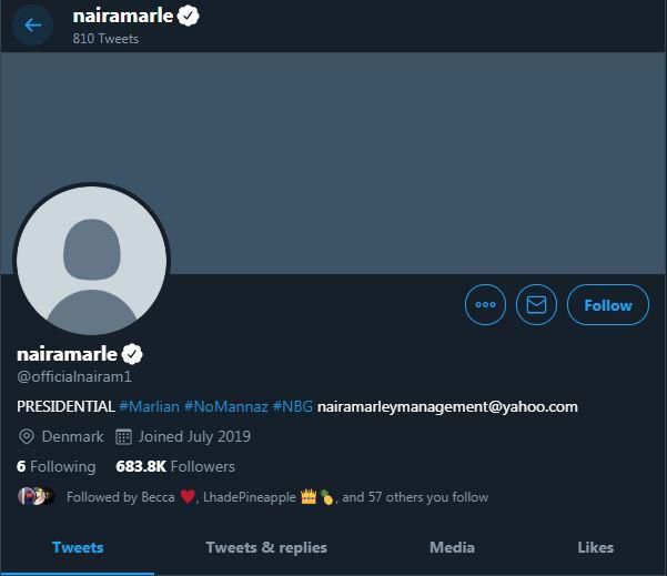 Nigerian rapper, Naira Marley has had his fair share of social media drama as his Twitter account was recently hacked. [Twitter/NairaMarle]