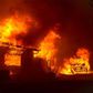 Fire razes down police camp