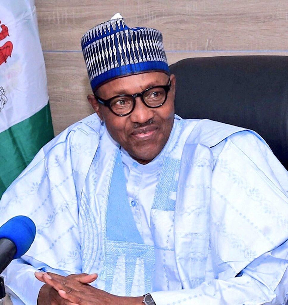 President Muhammadu Buhari extols the virtues of Gov. Yahaya Bello’s mother, Hajiya Hauwa Bello. [Twitter/@GovBello]