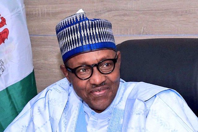 President Muhammadu Buhari extols the virtues of Gov. Yahaya Bello’s mother, Hajiya Hauwa Bello. [Twitter/@GovBello]