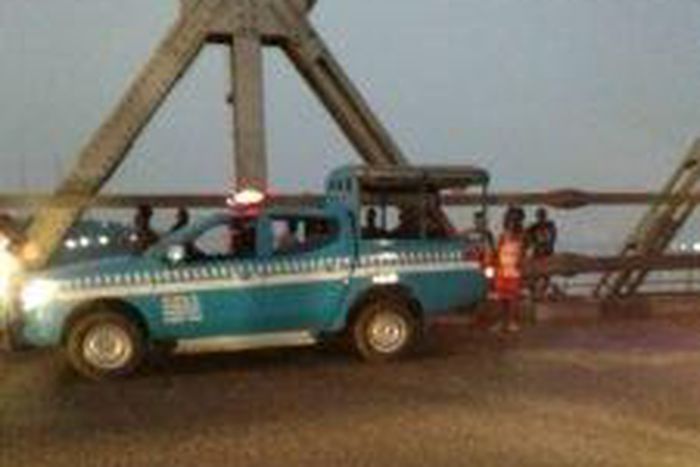 Scene of the crash on the River Niger Bridge in Onitsha. [NAN]