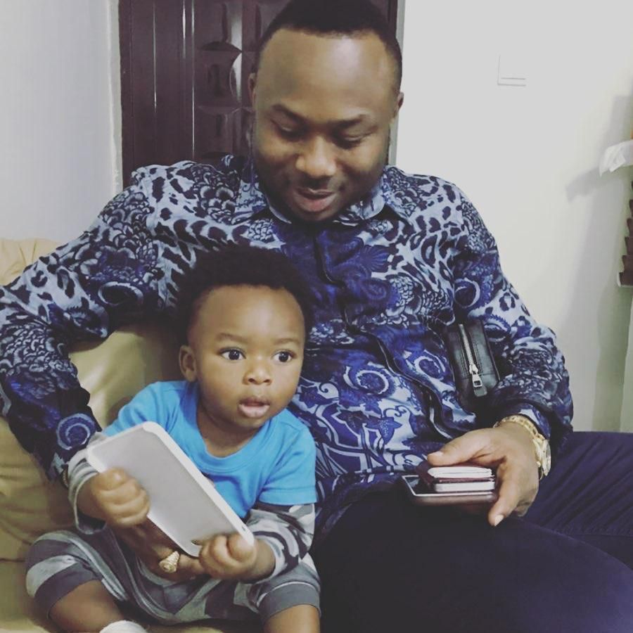 Olakunle Churchill and Son King Andre (BellaNaija)