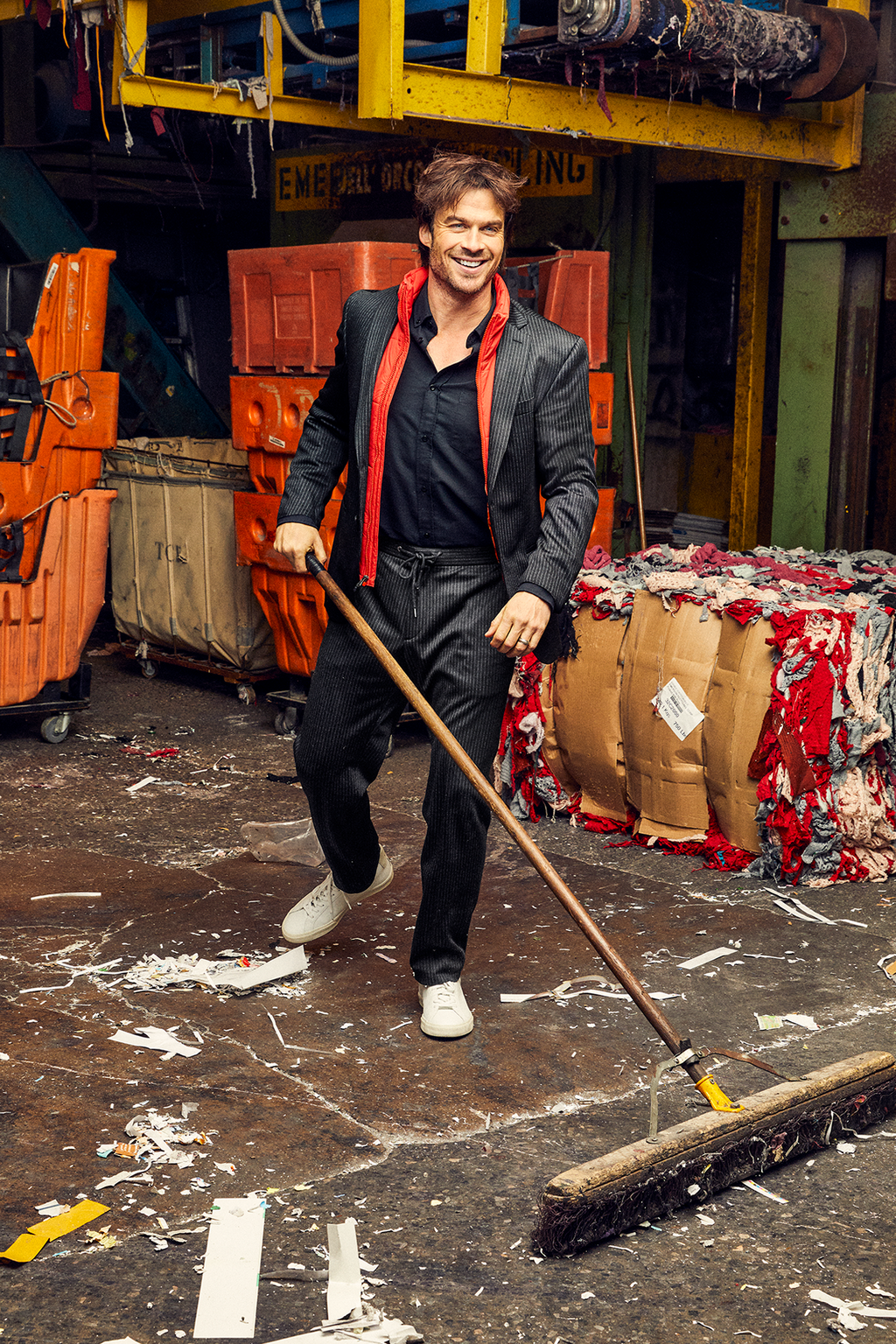 Get Ians Look: <a href="https://www.hugoboss.com/us/slim-fit-striped-jacket-in-traceable-virgin-wool/hbna50427198_001.html?cgid=22081" target="_blank">Hugo Boss Slim-fit striped jacket in traceable virgin wool</a>, <a href="htt...