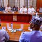President Muhammadu Buhari and Governors elected on the platform of the All Progressives Congress meet in Abuja to discuss the crisis rocking the party over chairmanship tussle. [Twitter/@BashirAhmaad]