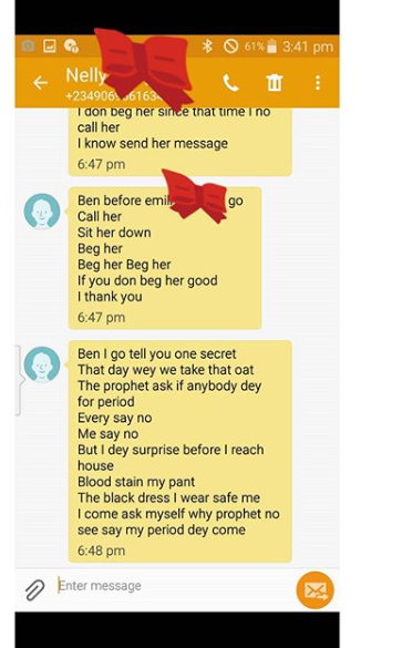 The actress took to her Instagram page where she shared screenshots of chat conversations revealing that Oge Okoye has allegedly been sleeping with Prince Walter Ogochukwu Igweanyiba, Uche Elendu's ex-husband. [LindaIkeji]