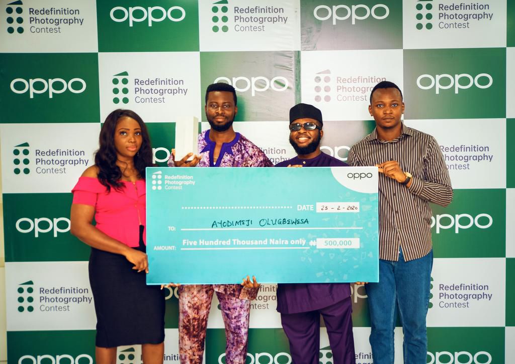 L:R: Marketing Manager, OPPO Nigeria, Nengi Akinola; First runner up, OPPO Redefinition Photography Contest, Ayodimeji Olugbewesa; Celebrity Photographer, Anny Robert and PR Manager, OPPO Nigeria, Joseph Adeola at the OPPO Redefinition Photography Con...