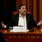 Freed for a few hours: jailed Catalan separatist Oriol Junqueras addressed the regional parliament for the first time since October 2017