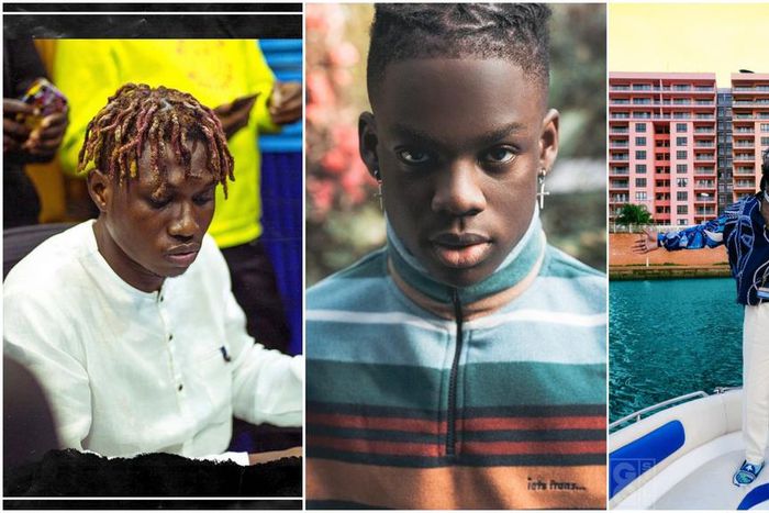 Twitter blasts Zlatan for mumbling words to Rema's 'Beamer' as Burna Boy is seen laughing. (Instagram/Zlatan_Ibile/Fader/GQ)