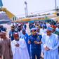 President Muhammadu Buhari thanks Nigerians as he unveils 2X Agusta 109P Gunship and Mi-17 1E Medium Lift Helicopters into the service of the Nigerian Air Force. [Twitter/@BashirAhmaad]
