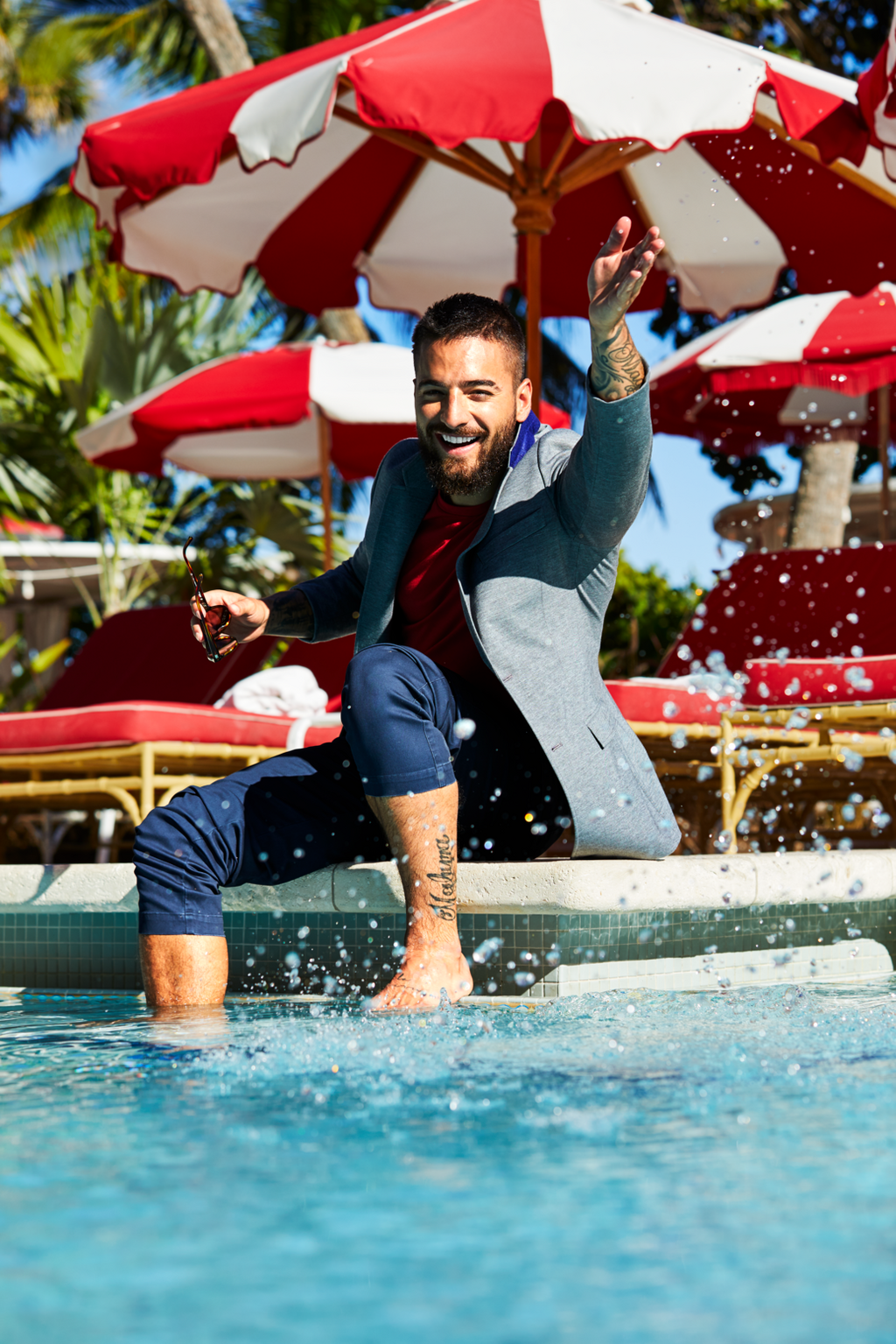 Buy Malumas Look: <a href=&quot;https://usa.tommy.com/en/men-tailored/slim-fit-jersey-th-flex-blazer-tt06958&quot; target=&quot;_blank&quot;>Tommy Hilfiger jacket</a>; <a href=&quot;https://mackweldon.com/products/pima-crew-neck-t-shirt?variant=3102415...