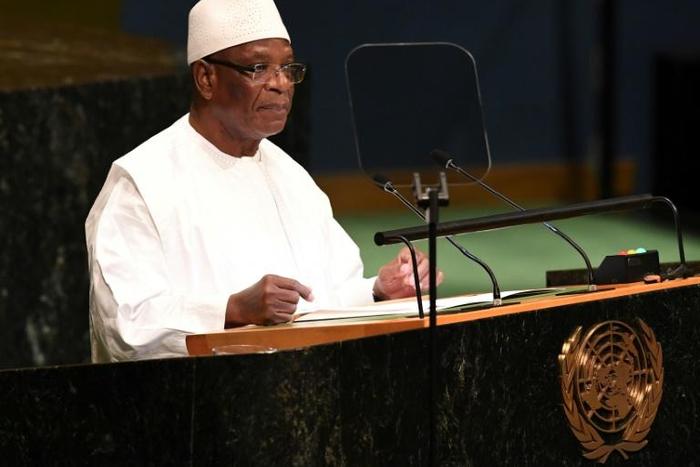 Malian President Ibrahim Boubacar for the first time said his government had been in contact with jihadist rebels (file picture)