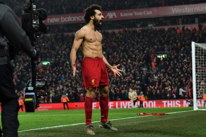 Mo Salah scored his first goal against Manchester United as Liverpool continued their march towards the English Premier League title