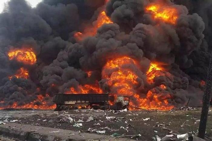 Scene of the explosion (Twitter @oluwagbemiga201)