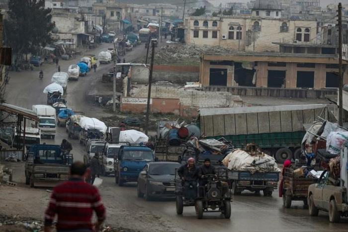 Civilians have been pouring out of frontline areas of Syria's last rebel bastion for weeks, taking to the road with what belongings they can squeeze into their vehicles