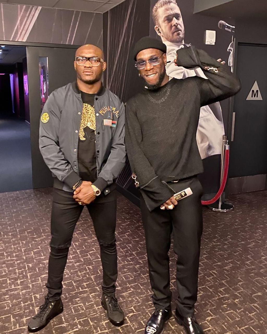 Kamaru Usman and Burna Boy (Instagram/Kamaru Usman)