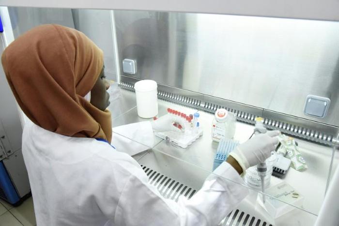 Hunting the virus: A worker in a secure lab at the Pasteur Institute in Dakar
