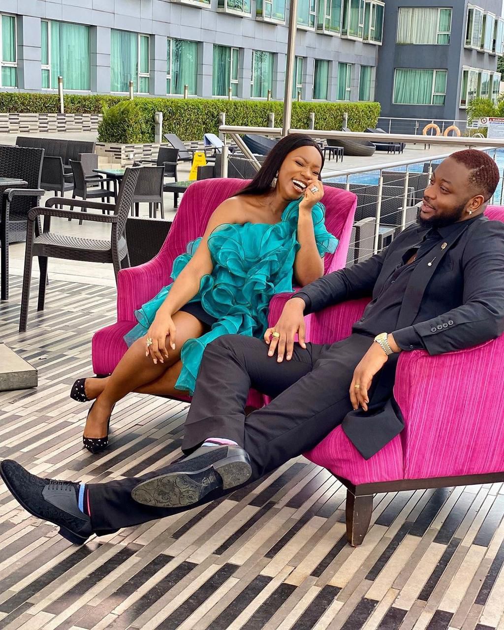 Teddy A announced the arrival of their baby via his Twitter page on Thursday, March 5, 2020. The couple welcomed a baby girl and named her Zendaya Folakemi Adenibuyan. [Instagram/BammyBestowed]