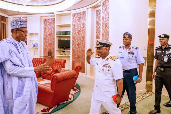 President Buhari holds meeting with his security chiefs on Monday, Feb 24, 2020 (Twitter @NGRPresident)