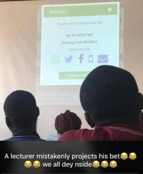 A photo of the projected betting slip has gone viral