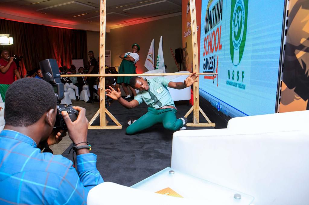 Students Execising At The Maltina School Games Unveiling