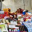 A drugs stall on a street in Lagos. Informal sales outlets are a major channel for counterfeit medicine