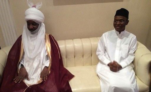 Emir of Kano, Alhaji Muhammadu Sanusi II, (L) and Nasir El-Rufai