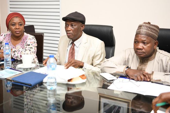 L-R: Hafsat Lawal, Head, Consumer Protection and Policy Development, Nigerian Communications Commission (NCC); Igho Majemite, Chairman, Industry Consumer Advisory Forum (ICAF) and Aliyu Ibrahim, Head, Consumer Protection and Advocacy, NCC, during the I...