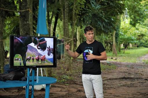 Michael Christopher Brown directed participants to shoot