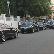 Police patrol vans at APC secretariat in Abuja on Wednesday after Adams Oshiomhole's suspension. (Punch)