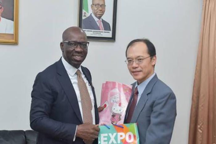 Edo state governor and the Japanese Ambassador to Nigeria, Yutaka Kikuta. [summit]