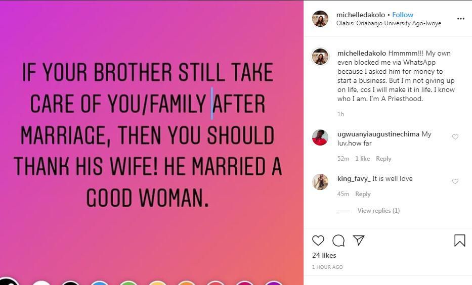 Timi Dakolo's younger sister, Michelle Dakolo has dragged him and his wife for neglecting her. [Instagram/MichelleDakolo]