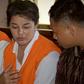 Thais Sanicha Maneetes and Kasarin Khamkhao with an interpreter during their sentencing in Bali