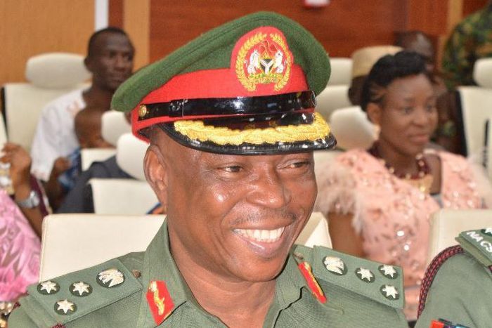 Acting Director Defence Information Brigadier General Onyema Nwachukwu decorated with new rank. [Twitter/@DefenceInfoNG]