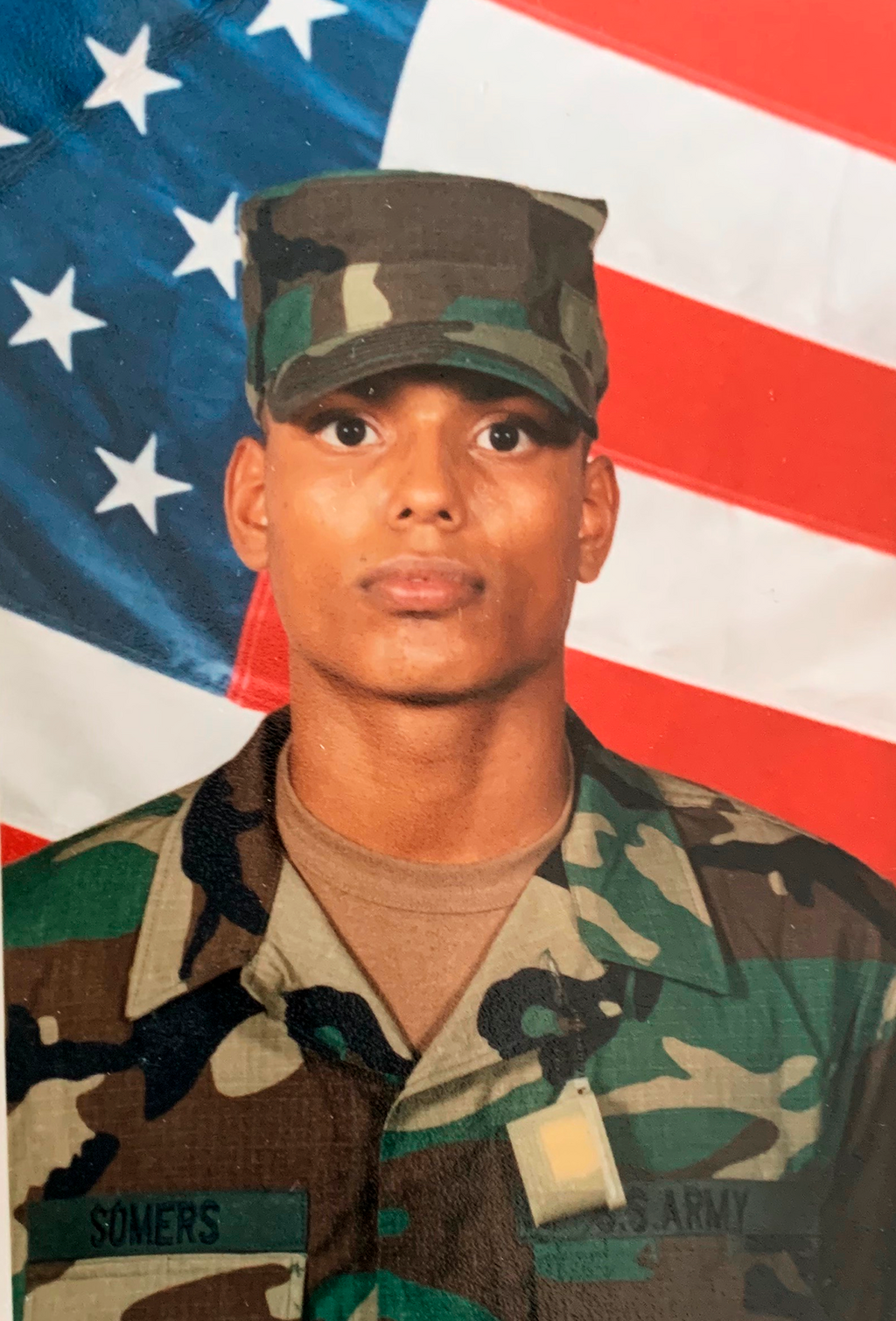 Bobby Somers in uniform in 2000, before surviving two roadside attacks in Iraq.