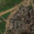 The ethnic conflict has destroyed villages in a spiral of violence, like the Fulani village of Sadia-Peulh, seen here from the air